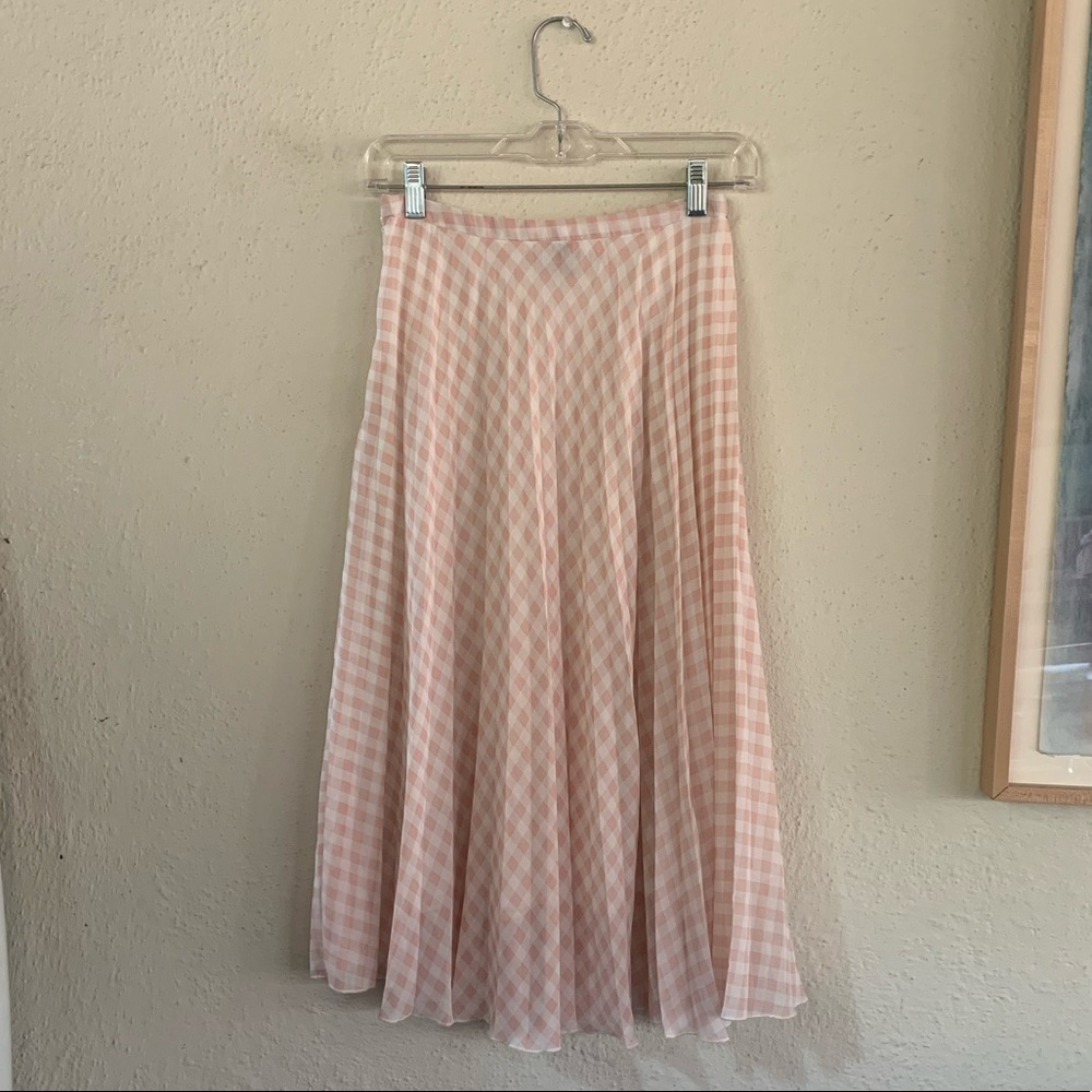 Asos Pink Plaid Midi Skirt